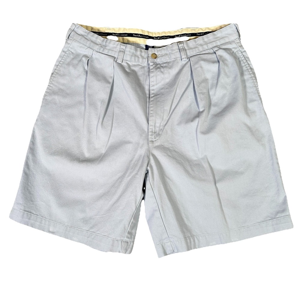 Polo Ralph Lauren Short Men 36 Blue Relaxed Fit Flat Front Chino Vacation Preppy